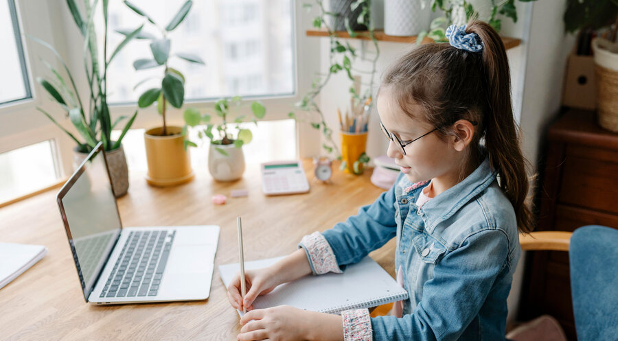Hybridschulen mit eigenständigem Lernen von zu Hause können eine innovative Bildungsmöglichkeit sein. Symbolfoto: Picture Alliance/Switlana Sonyashna