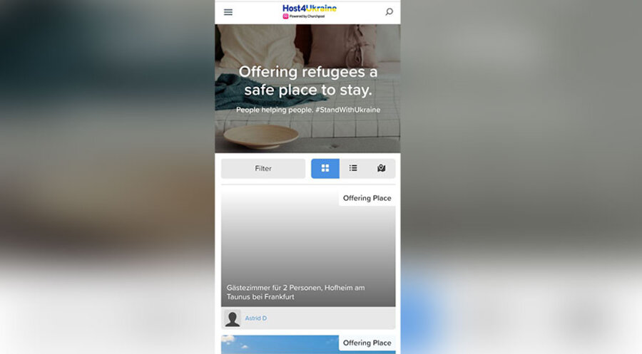 Die Plattform „Host4Ukraine". Screenshot: host4ukraine.com