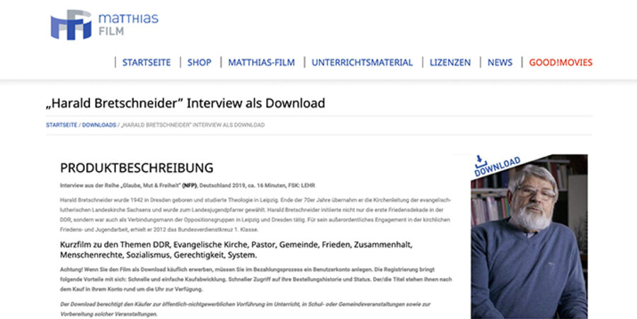 Einer der insgesamt 40 interviewten Zeitzeugen ist Harald Bretschneider. Screenshot: matthias-film.de