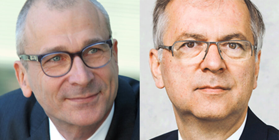 v.l.: Der Sprecher für Religionspolitik der Bundestagsfraktion von Bündnis 90/Die Grünen, Volker Beck, und der Vorsitzende des Stephanuskreises der CDU/CSU-Bundestagsfraktion, Prof. Heribert Hirte. Fotos: Angelika Kohlmeier/Tobias Koch