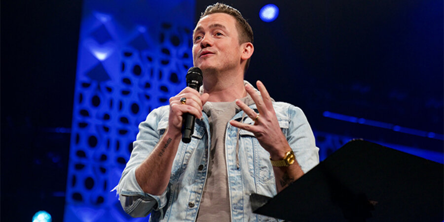 Der Pastor der Hillsong-Gemeinden in Konstanz und Zürich, Freimut Haverkamp, auf dem Willow-Creek-Kongress in Dortmund. Foto: Marc Gilgen/Willow Creek