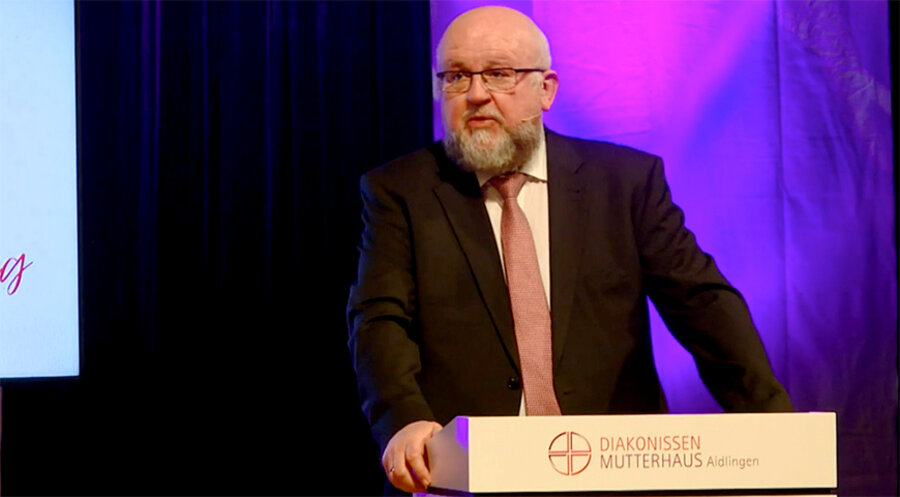 Der Vorsitzende des Liebenzeller Gemeinschaftsverbandes, Pfarrer Hartmut Schmid. Screenshot: www.diakonissenmutterhaus-aidlingen.de