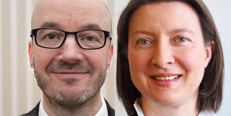v. l.: Der Oberlandeskirchenrat Tobias Bilz und die Superintendentin Ulrike Weyer. Fotos: EVLKS;Privat