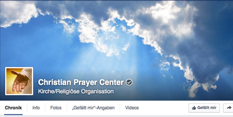 Auch über soziale Netzwerke wie Facebook, warb Benjamin Rogovy für Gebet. Screenshot: www.facebook.com/christianprayer