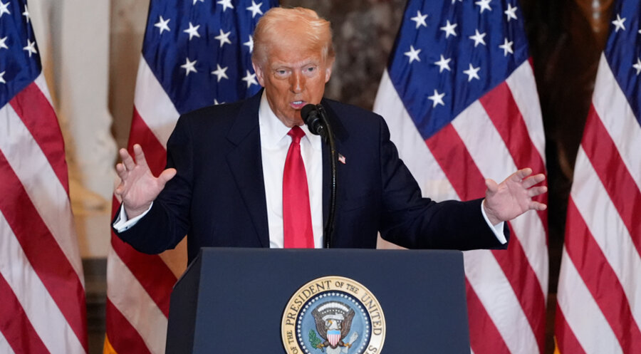 US-Präsident Donald Trump sprach beim 73. Nationalen Gebetsfrühstück. Foto: picture alliance / ASSOCIATED PRESS | J. Scott Applewhite