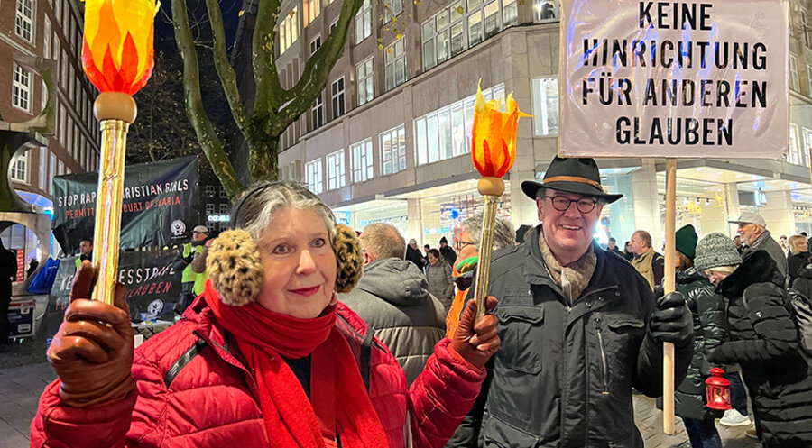 Vereint im Protest gegen die weltweite Christenverfolgung. Foto: IGFM