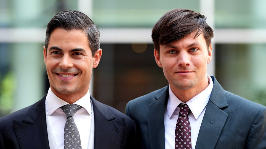 v.l.: Der niederländische Ministerpräsident Rob Jetten mit seinem Partner Nicolás Keenan. 