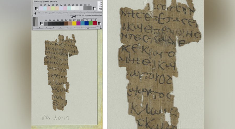 Das Papyrusfragment aus dem Kindheitsevangelium stammt aus dem 4. bis 5. Jahrhundert. Foto: Staats- und Universitätsbibliothek Hamburg