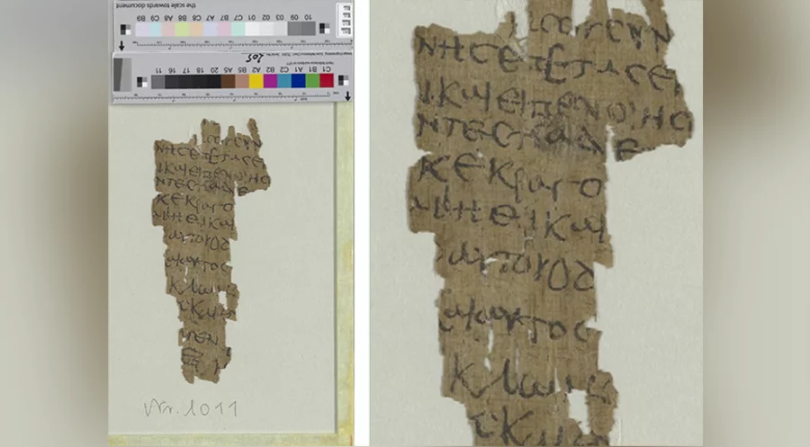 Das Papyrusfragment aus dem Kindheitsevangelium stammt aus dem 4. bis 5. Jahrhundert. Foto: Staats- und Universitätsbibliothek Hamburg