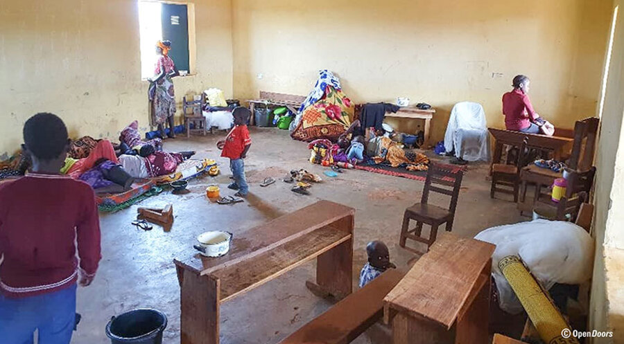 Geflüchtete Christen in Mangu, Bundestaat Plateau, in einer Notunterkunft. Foto: Open Doors Deutschland e.V.