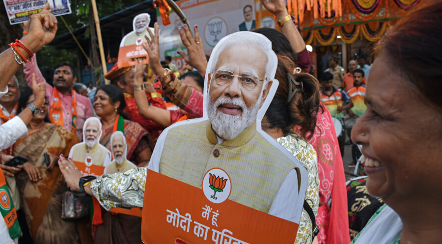 Die regierende hindu-nationalistische Bharatiya Janata Partei (BJP) von Premierminister Narendra Modi ist bei den Parlamentswahlen zwar stärkste Kraft geworden, verfehlte aber die absolute Mehrheit. Foto: IMAGO/ZUMA Press Wire