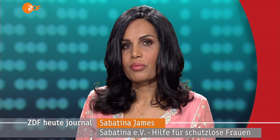Die Frauenrechtlerin und Islamkritikerin Sabatina James. Screenshot: ZDF heute journal