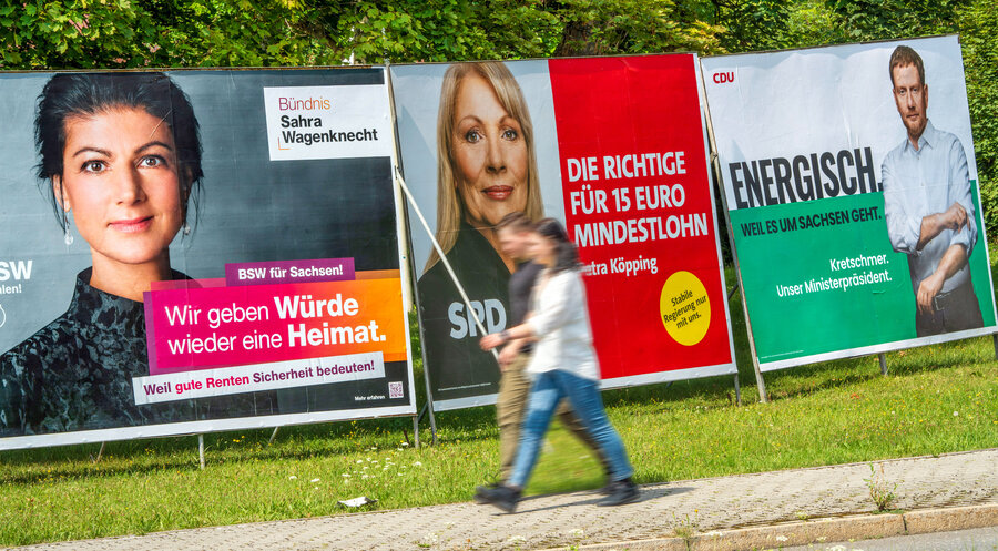 Wahlplakate in Zwickau, Sachsen. Foto: picture alliance / Wolfgang Maria Weber | R7172