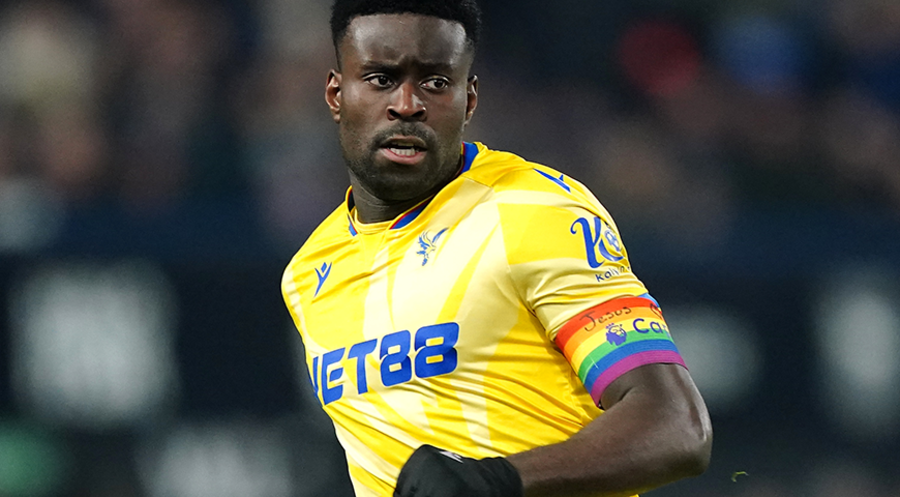 Klare Botschaft: Marc Guehi vom Erstligisten Crystal Palace. Foto: picture allianc/ empics/Zac Goodwin