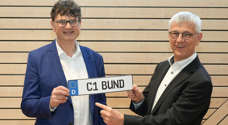 v. l.: Der ehemalige Vorsitzende Wieland Müller und Andreas Keller. Foto: C1 Evangelischer Gemeindebund