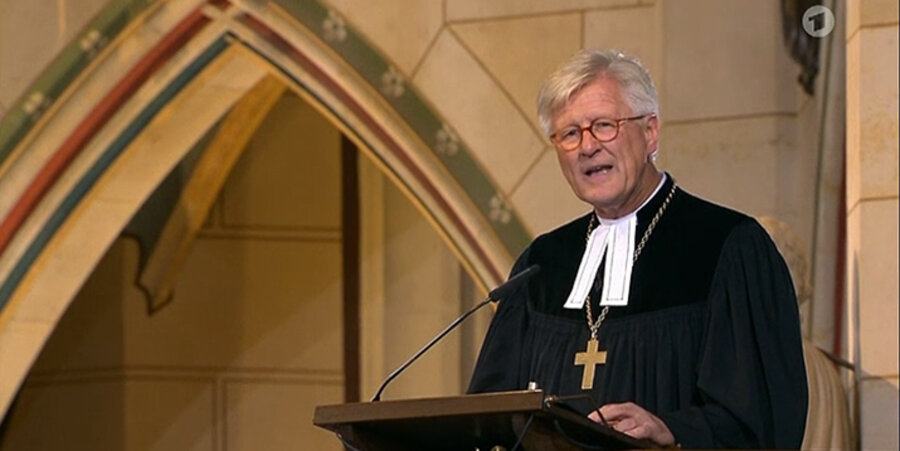 Der EKD-Ratsvorsitzende, Landesbischof Heinrich Bedford-Strohm, sprach bei einem Festgottesdienst am 31. Oktober in der Lutherstadt Wittenberg. Screenshot: ARD