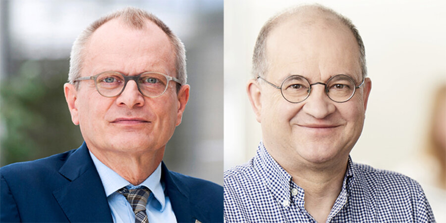 v. l.: Der Präsident der Diakonie Deutschland, Pfarrer Ulrich Lilie, und der stellvertretende Vorsitzende der CDU/CSU-Bundestagsfraktion, Arnold Vaatz. Fotos: Thomas Meyer/Ostkreuz; arnold-vaatz.de