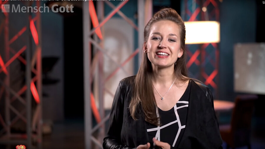 Die neue Moderatorin Jennifer Pepper stellt sich vor. Screenshot: Youtube/ERF "MenschGott"