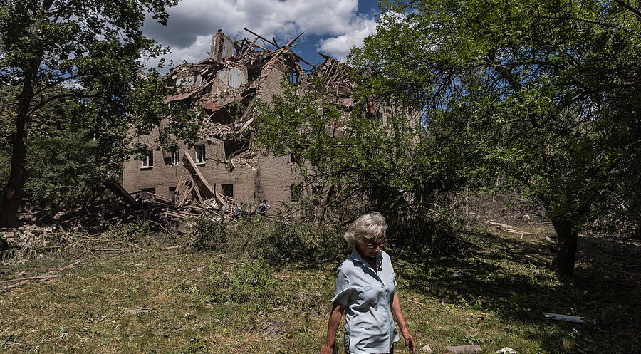 Durch den russischen Angriffskrieg ist auch die ukrainische Zivilbevölkerung gefährdet. Foto: picture alliance / Anadolu | Diego Herrera Carcedo