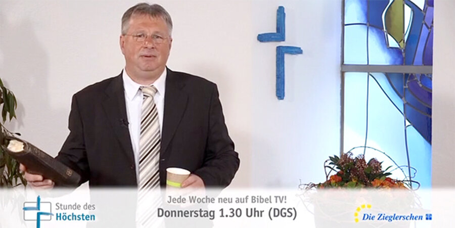 Pfarrer und Autor Heiko Bräuning in der „Stunde des Höchsten“. Screenshot: www.stunde-des-hoechsten.de