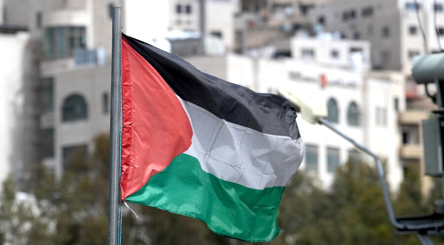 Eine palästinensische Flagge im Westjordanland. Symbolfoto: picture alliance / CTK | Pavel Nemecek