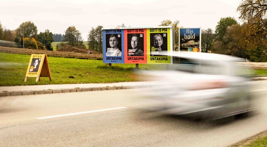 Über 3.000 Plakate, ein Kinotrailer und Social-Media-Werbung wiesen auf die Aktion hin. Foto: gottkennen.at