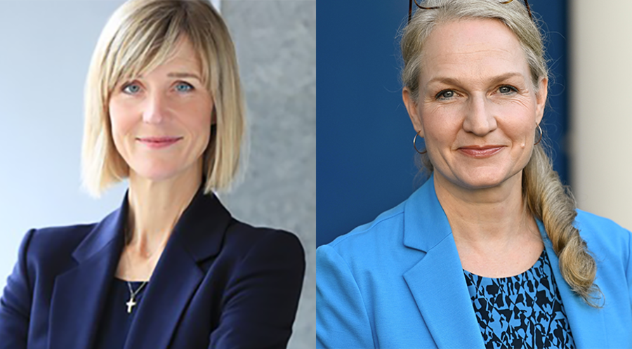 Die künftige Theologische Geschäftsführerin der GEP, Stefanie Schardien (li.), und die zur Kaufmännischen Geschäftsführerin berufene Ariadne Klingbeil. Fotos: privat/picture alliance// epd-bild/Heike Lyding
