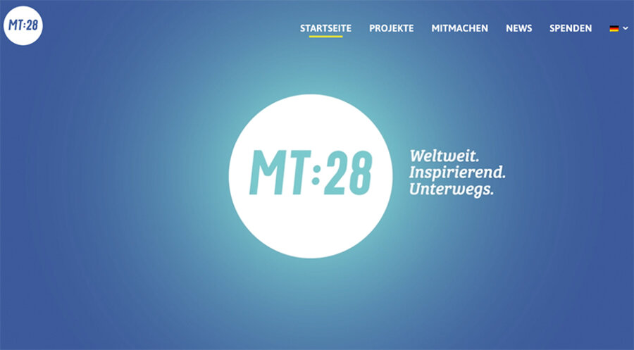 Die Webseite der Missionsgesellschaft „MT:28“. Screenshot: www.mt28.de