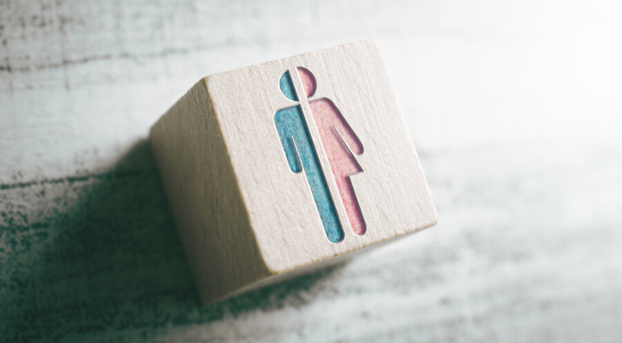 Ein Würfel zeigt die Piktogramme für Mann und Frau. Foto: iStock/Devenorr