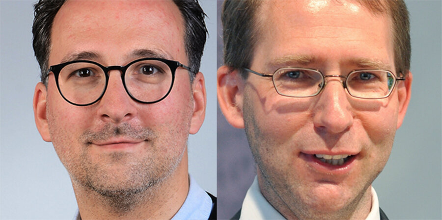 v. l.: Der Pastor der Freien evangelischen Gemeinde „Berlinprojekt“, Christian Nowatzky, und der Professor für Systematische Theologie an der FTH Gießen, Christoph Raedel. Fotos: Jet Foto/Privat