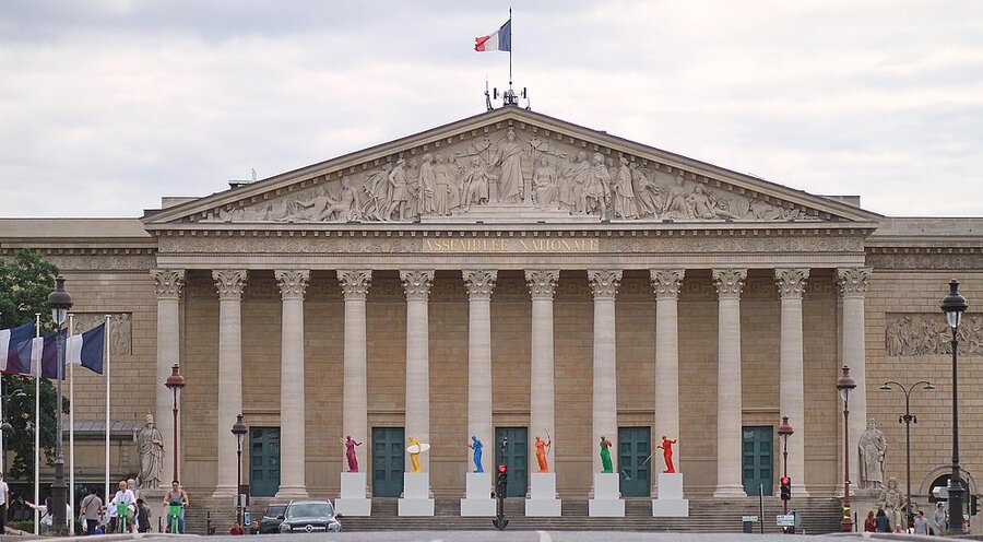 Das Palais Bourbon in Paris, der Tagungsort der Nationalversammlung. Foto: picture alliance/dts-Agentur