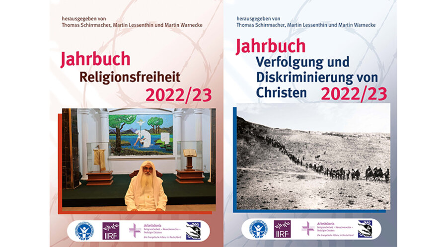 Die Jahrbücher „Religionsfreiheit“ und „Verfolgung und Diskriminierung von Christen“. Grafiken: www.iirf.global