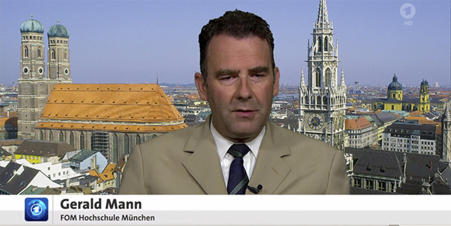 Der Münchner Professor für Volkswirtschaftslehre Gerald Mann. Screenshot: ARD Tageschau