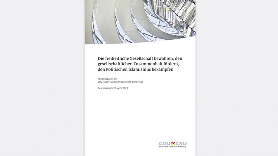 Das Titelblatt des Positionspapiers der CDU/CSU. Foto: cducsu.de