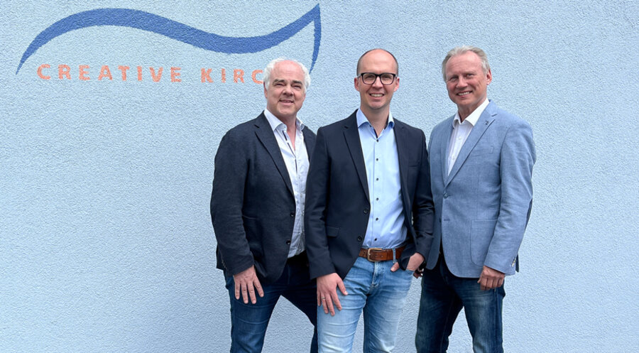 v. l.: Martin Bartelworth, Marcel Volkmann und Ralf Rathmann. Foto: Creative Kirche