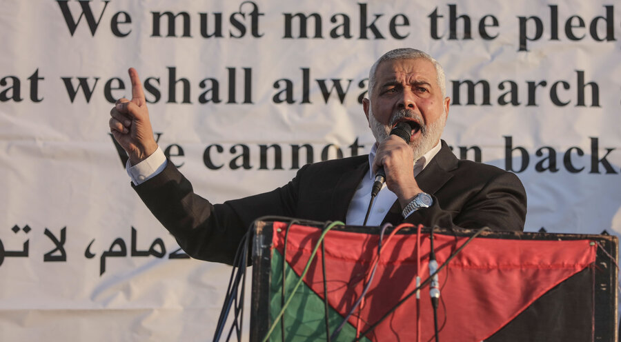 Der Chef der Terrormiliz Hamas, Ismail Hanija. Foto: picture alliance / Wissam Nassar/dpa | Wissam Nassar