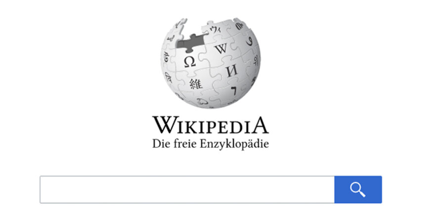 Die Wikipedia-Startseite. Screenshot: wikipedia.de