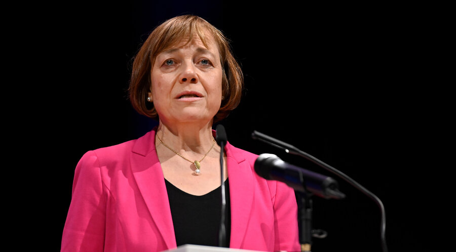 Die Ratsvorsitzende der Evangelischen Kirche in Deutschland (EKD), Annette Kurschus, verwahrt sich gegen Vorwürfe im Zusammenhang mit einem mutmaßlichen Missbrauchsfall in ihrem frueheren Arbeitsumfeld. Foto: picture alliance / epd-bild | Heike Lyding