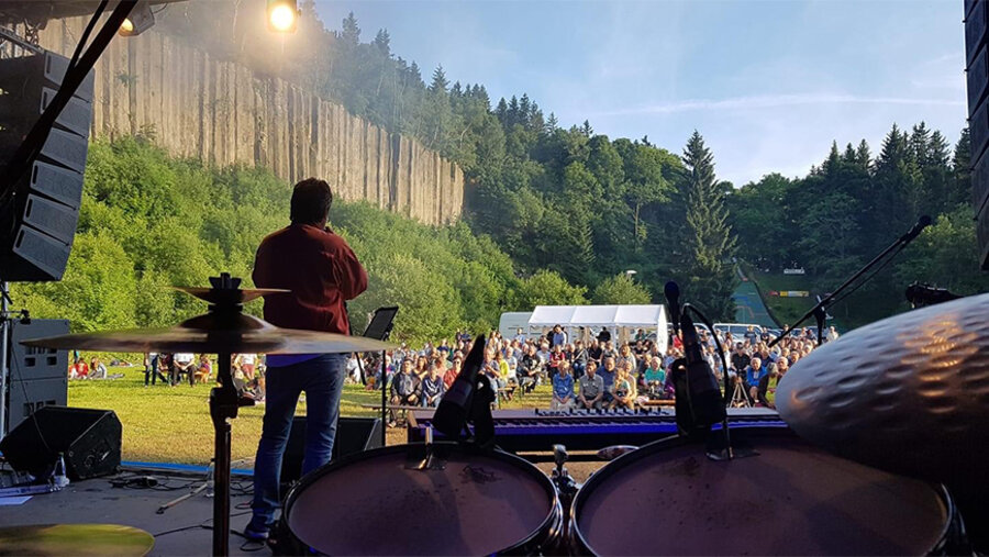 Die Veranstaltung fand an den Scheibenberger Orgelpfeifen statt. Foto: Gabriele Fürtsch