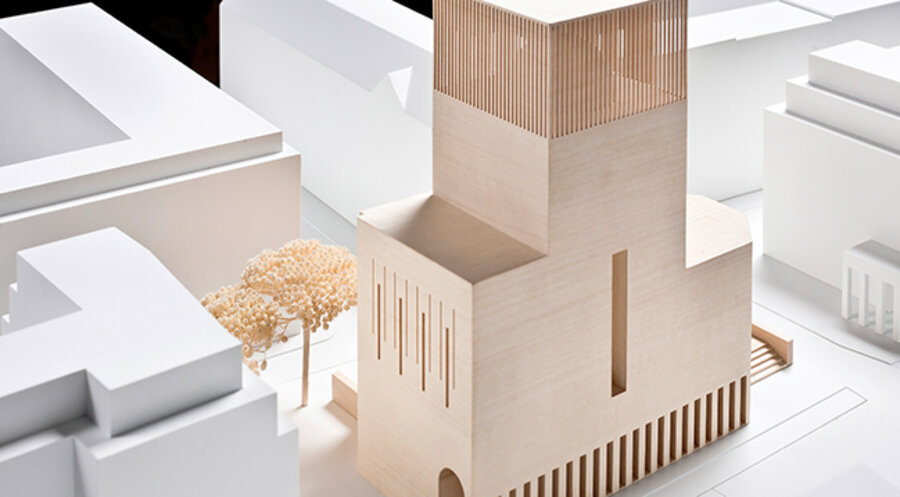 Geplantes „House of One“: Ein neuer Bauplan soll die Kosten von 43 Millionen Euro nicht übersteigen. Foto: Michael Koczy