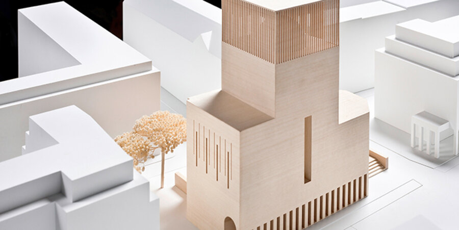 So soll das „House of One" irgendwann einmal aussehen. Foto: Michael Koczy