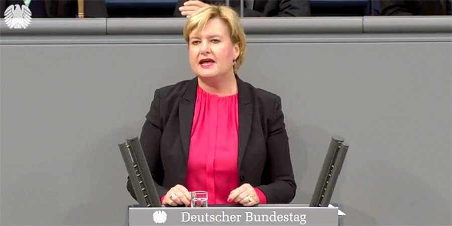 Die SPD setzt sich laut der stellvertretenden Vorsitzenden der Bundestagsfraktion, Eva Högl, für einen Kompromiss bei der möglichen Reform des Werbeverbots ein. Screenshot: Youtube/Eva Högl