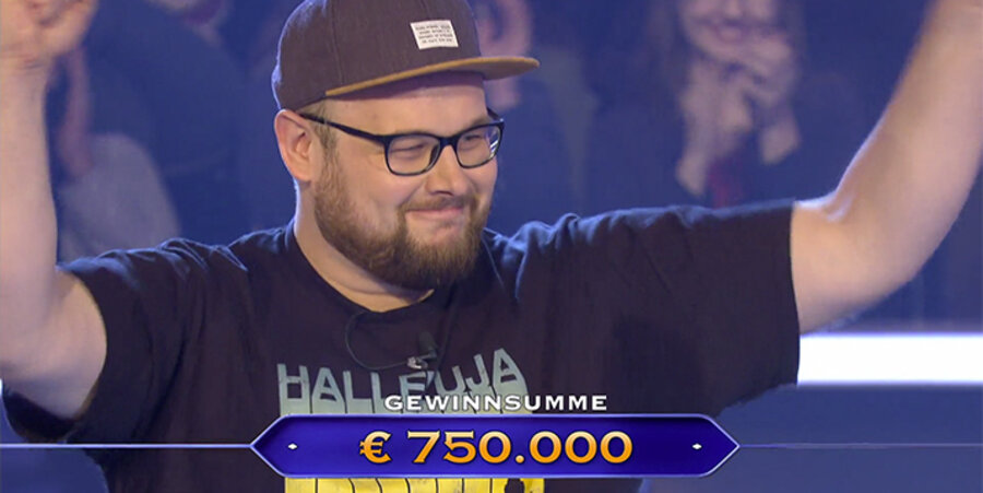 Der Pastor Lukas Gotter gewann 750.000 Euro. Screenshot: rtl.de