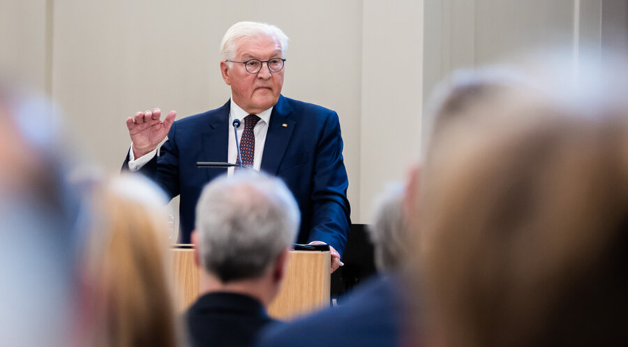 Bundespräsident Frank-Walter Steinmeier bei der Eröffnung der Potsdamer Garnisonkirche am 22. August. Foto: picture alliance/dpa | Christoph Soeder