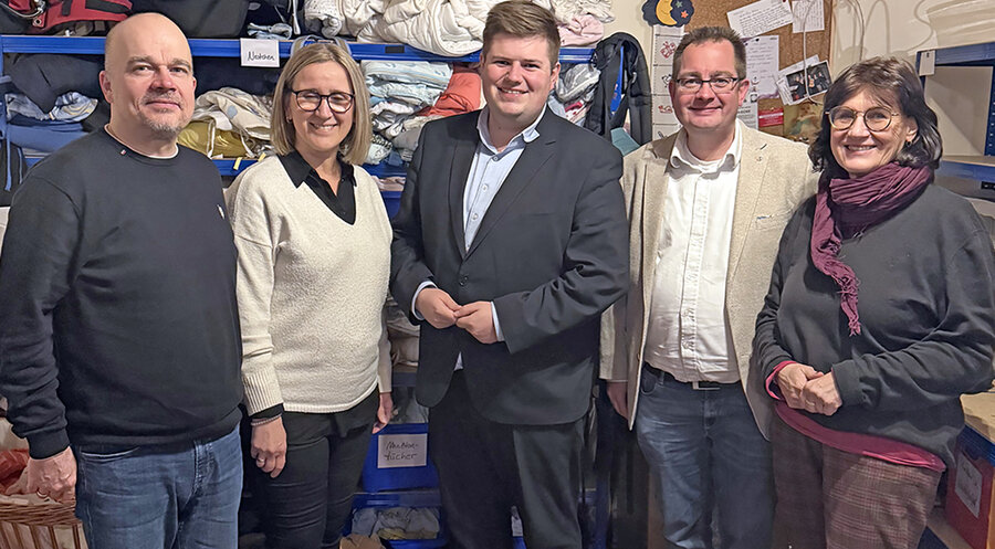 Besuch bei „belly&soul“ (v.l.) Bernhard Limberg (Vorsitzender), Gerlind Bursik (2. Vorsitzende), Johannes Volkmann, Frank Steinraths (CDU-Landtagsabgeordneter), Christiane Limberg (Schriftführerin). Foto: Büro Volkmann