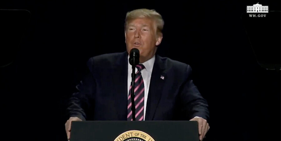 US-Präsident Donald Trump. Screenshot: YouTube/whitehousegov 