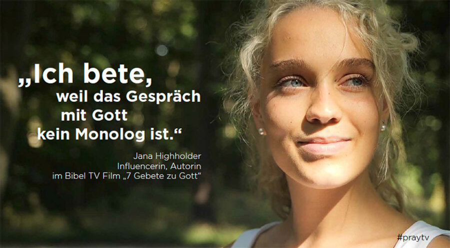 Auch die Influencerin Jana Highholder beteiligt sich an der Aktion. Foto: Bibel TV