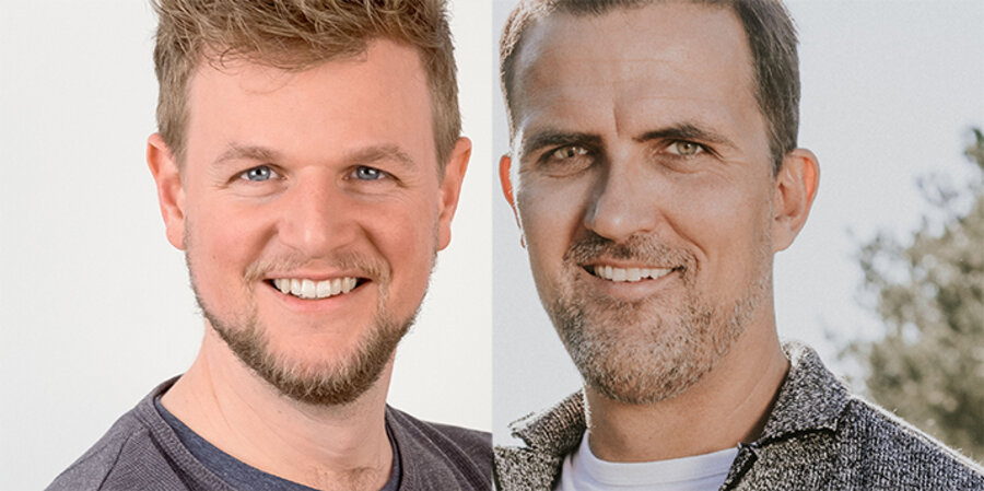 v. l.: Der Pastor der evangelischen Freikirche „GvC Winterthur“, Timon Studler, und der leitende Pastor der ICF München, Tobias Teichen. Fotos: Privat; ICF München