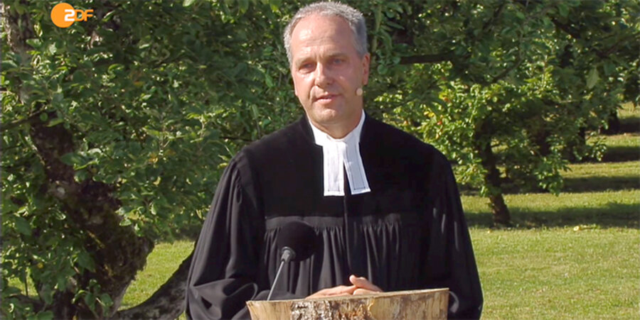 Der Vorsitzende der Deutschen Evangelischen Allianz, Michael Diener, predigte am 14. August im Christlichen Gästezentrum Schönblick in Schwäbisch Gmünd. Screenshot: ZDF