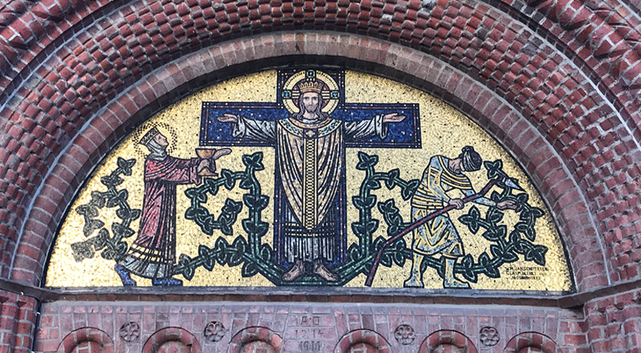Beispiel für ein antijüdisches Bildmotiv: Das Mosaik an der Dortmunder Heilig-Kreuz-Kirche. Foto: IDEA/David Wengenroth